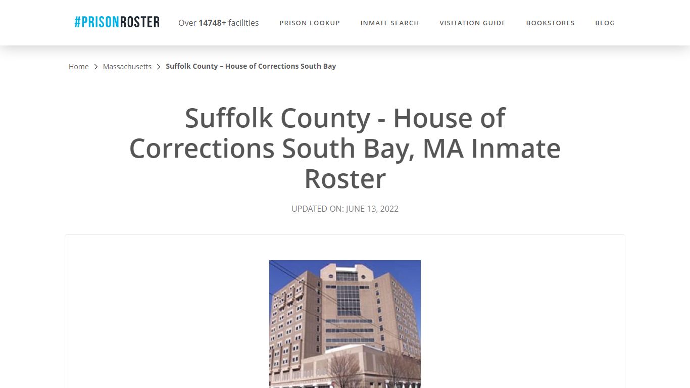 House of Corrections South Bay - Nationwide Inmate Search