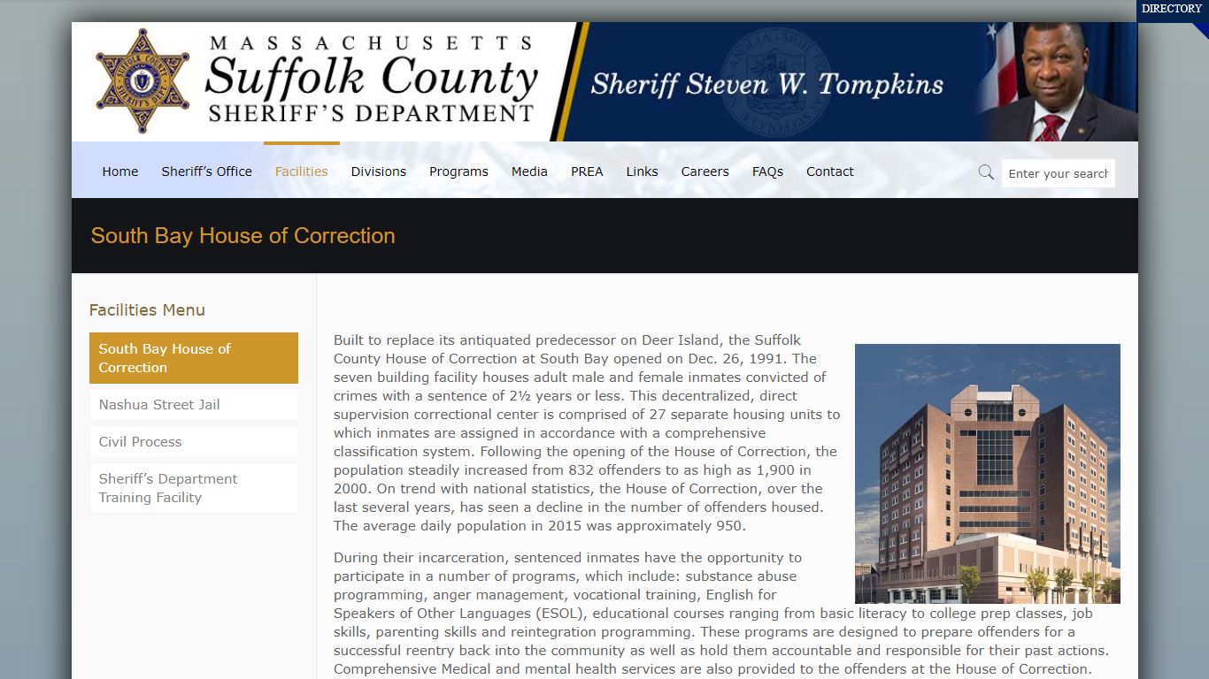 South Bay House of Correction – Suffolk County Sheriff's ...